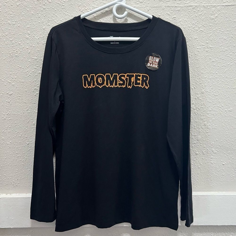 10Threads Women's Halloween Long Sleeve "Momster" Shirt Large